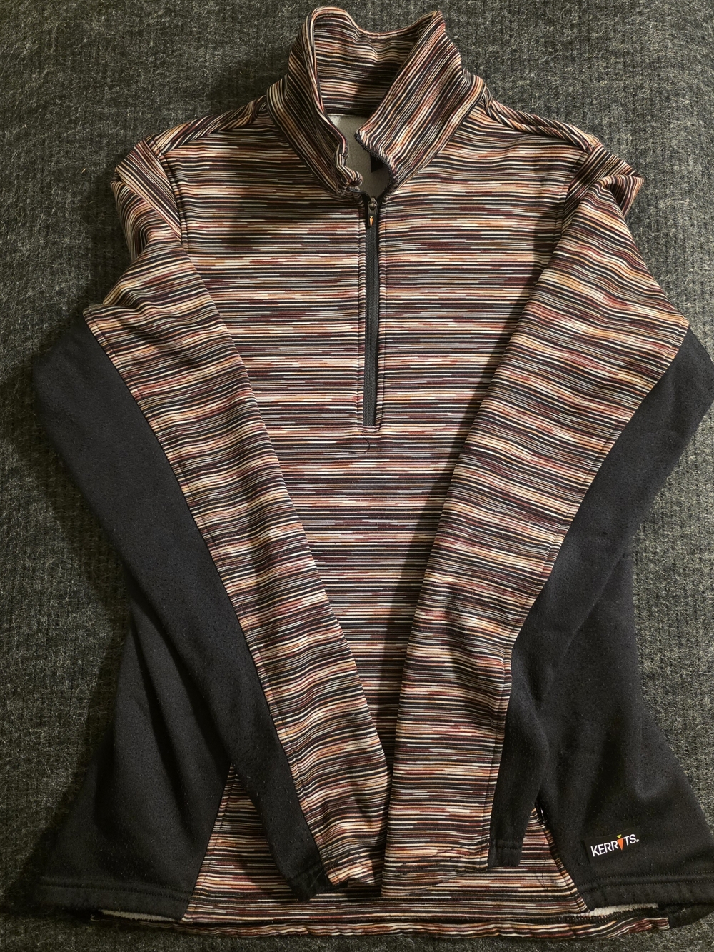 Kerrits Multicolor Striped Half-Zip Sweater with Black Panels